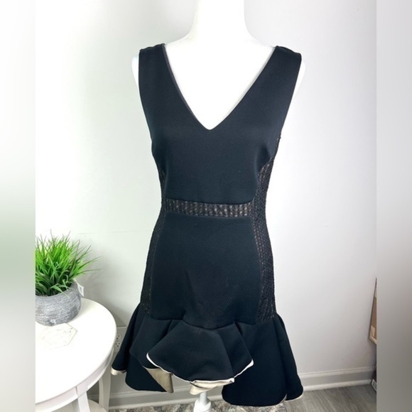 Antonio Berardi Dress Womens size 8 Black Ruffled Modal Jersey - Picture 4 of 12